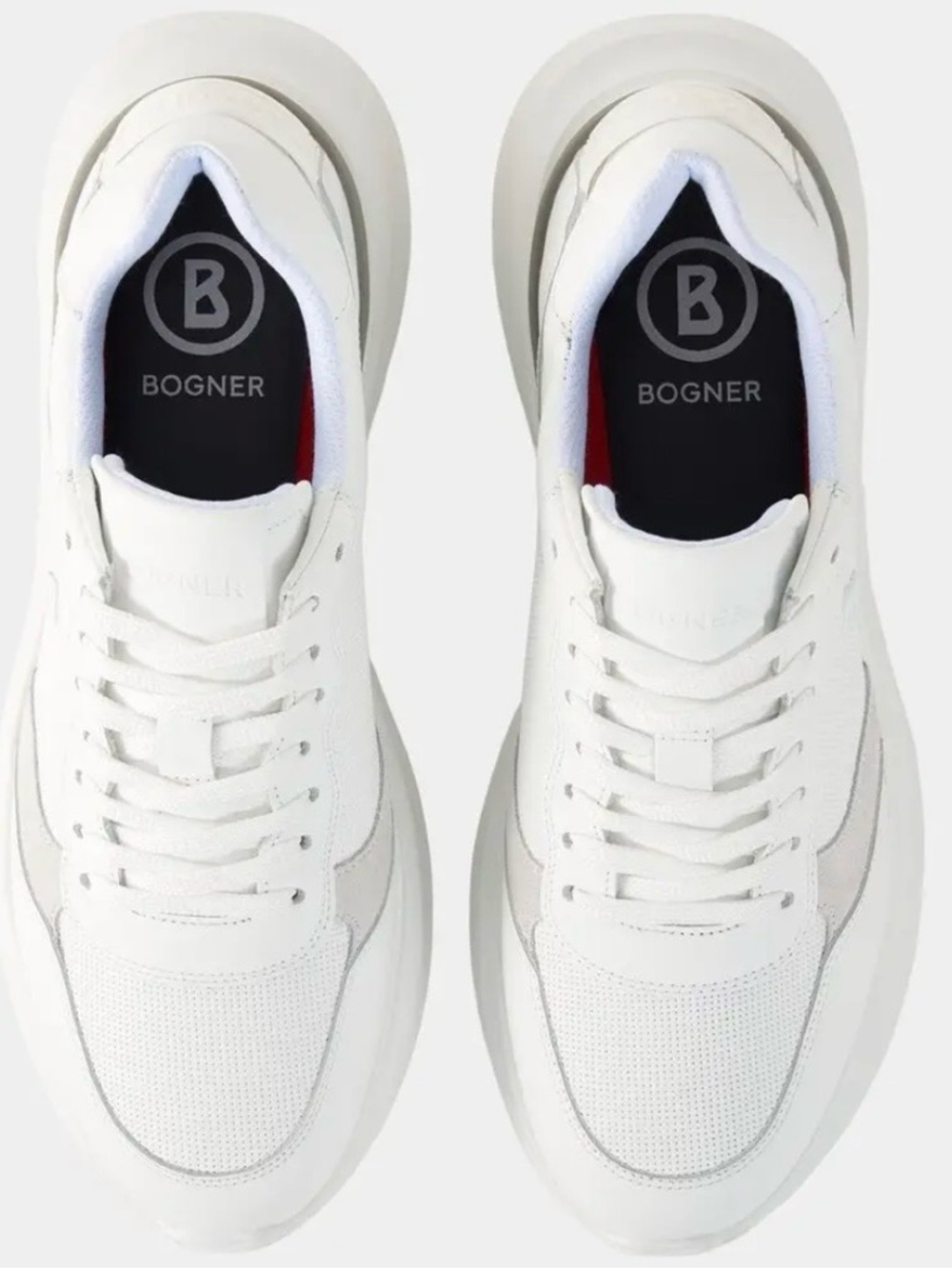 Bogner Paris White Leather & Mesh Women’s Sneakers Size 39/ 8.5 US -Brand New